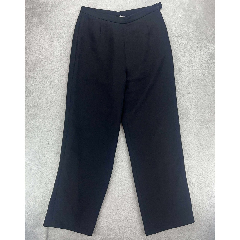 Maggie London Vintage Black Wide Leg Cropped Dress Pants Petites Size 10 - Picture 2 of 11